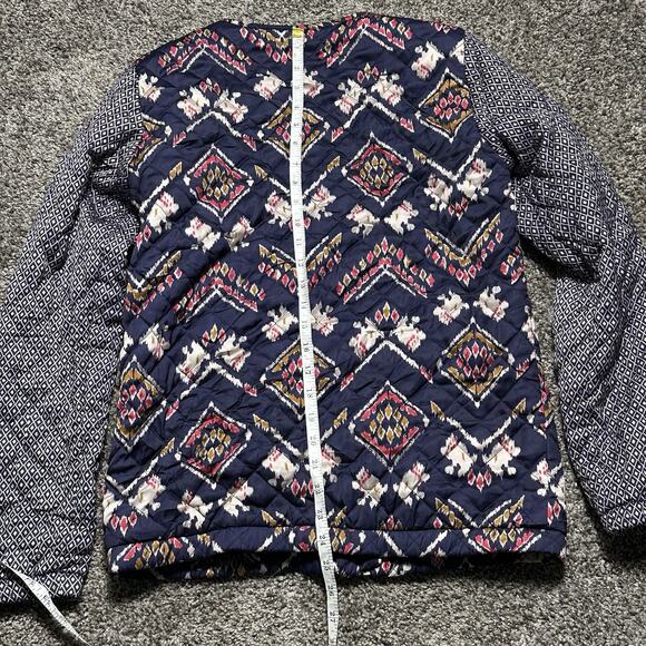 ROXY Womens Quilted Bomber Jacket Size L Aztec Southwest Preppy Lightweight Soft - Picture 7 of 7